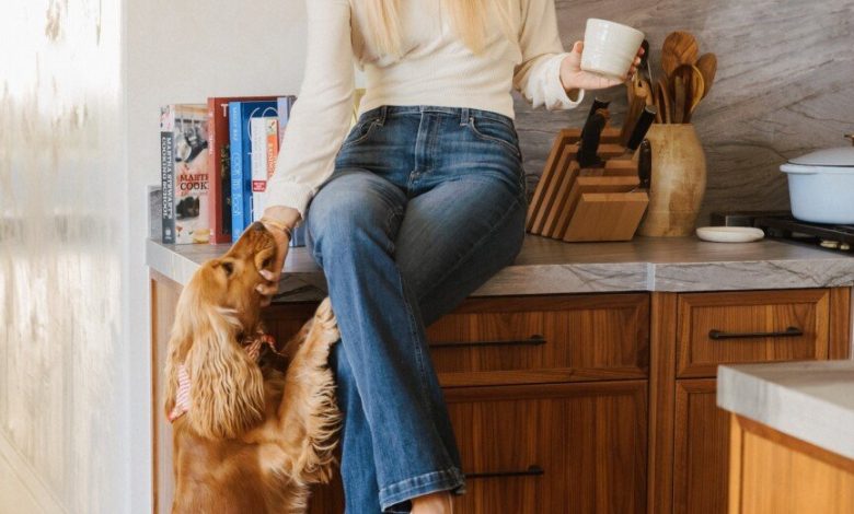 Cozinha Mari Llewellyn com cachorro