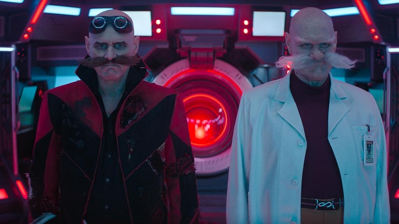 Jim Carrey como Dr. Gerald Robotnik juntos em Sonic the Hedgehog 3